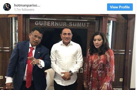 hotman paris bersama gubernur sumut edy rahmayadi