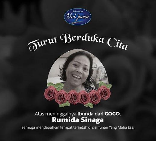 Ibunda gogo indonesian idol junior meninggal