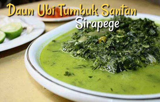 Daun ubi tumbuk masak santan lapo sirapege