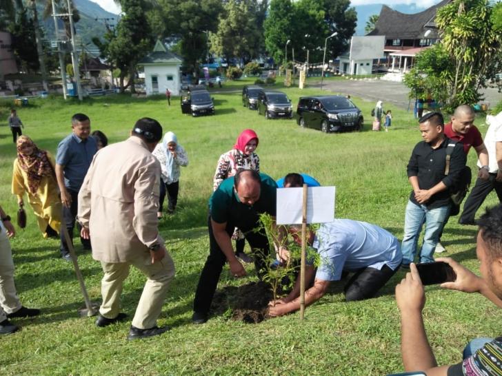 penanaman pohon di kawasan danau toba