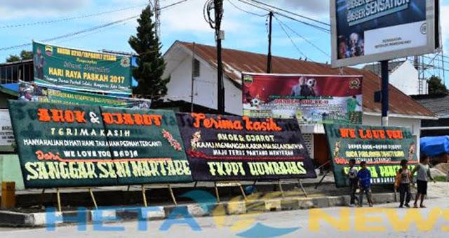 krans bunga ahok di humbahas