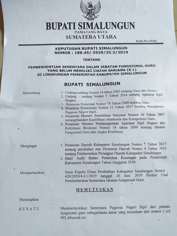 Surat Edaran Bupati Simalungun