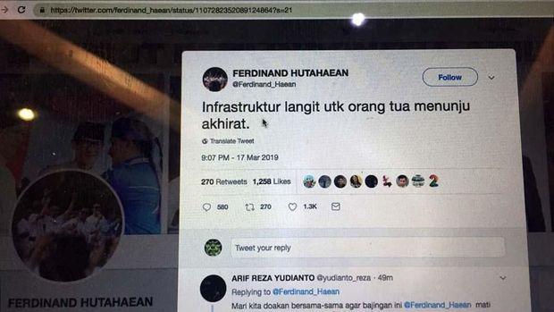 Tweet Ferdinand Hutahaean